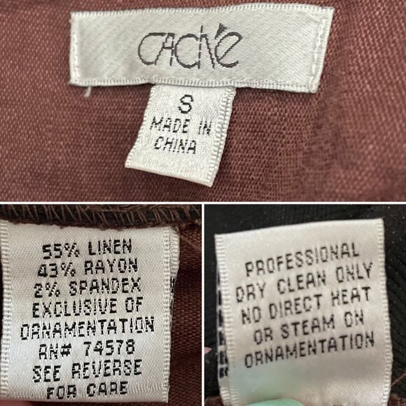 Cache Womens Brown Linen Blend Utility Jacket Sz S - Picture 8 of 14